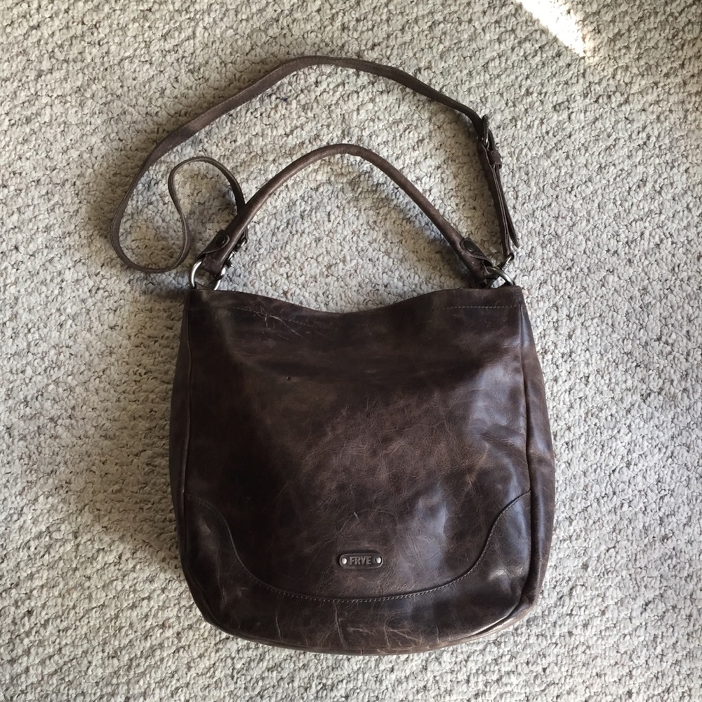 Frye Melissa Hobo Crossbody Slate Distressed Bag